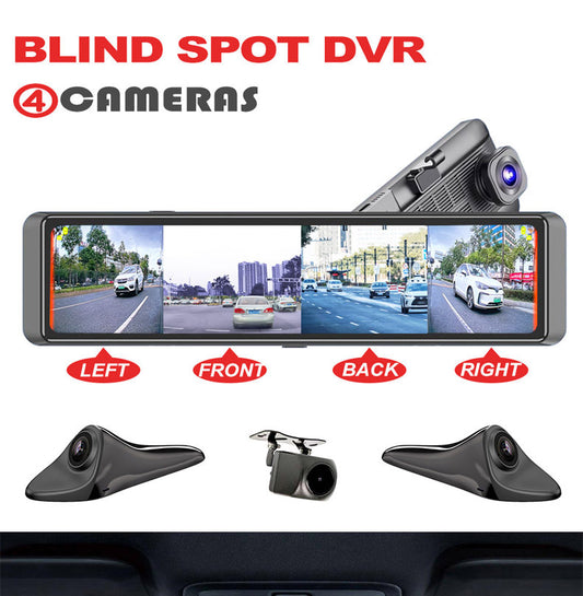 4K Dash Cam,4 Channels Car Video Recorder Cameras,ADAS,BSD Blind Spot Car DVR,WIFI Rear View Mirror Dashcam,Night Vision,24H Parking Monitor,